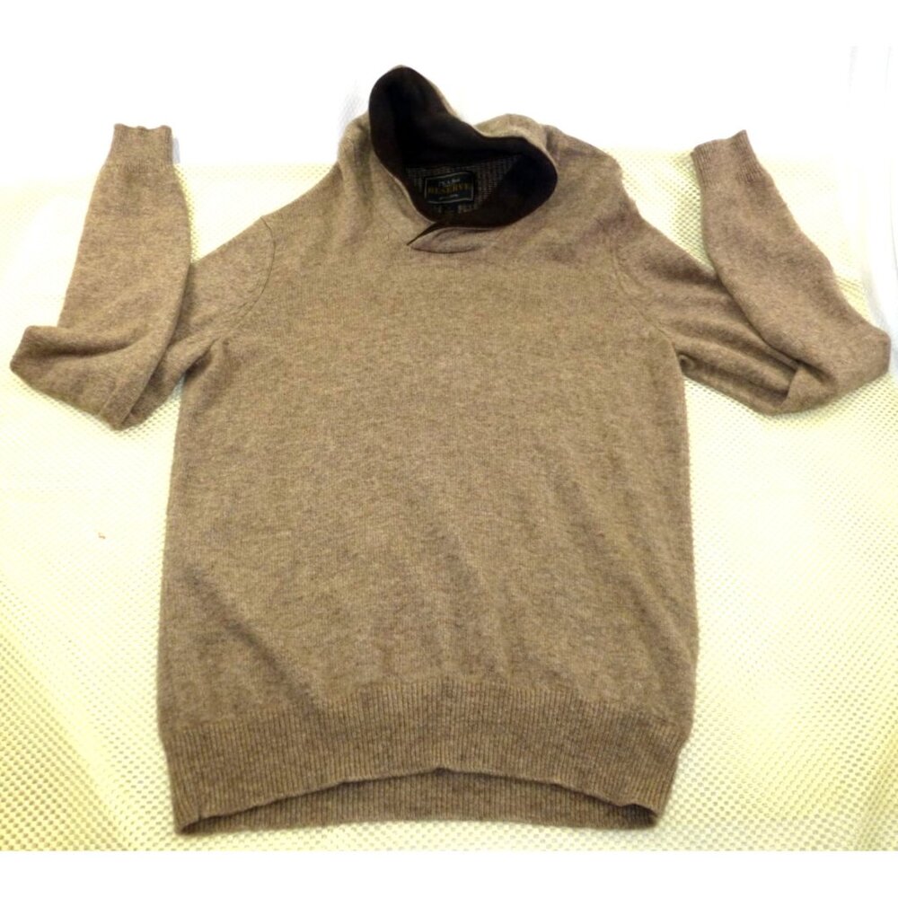 JOS. A. Bank Reserve Lambswool Blend Brown Sweater W/‎ Mock Neck Size Large